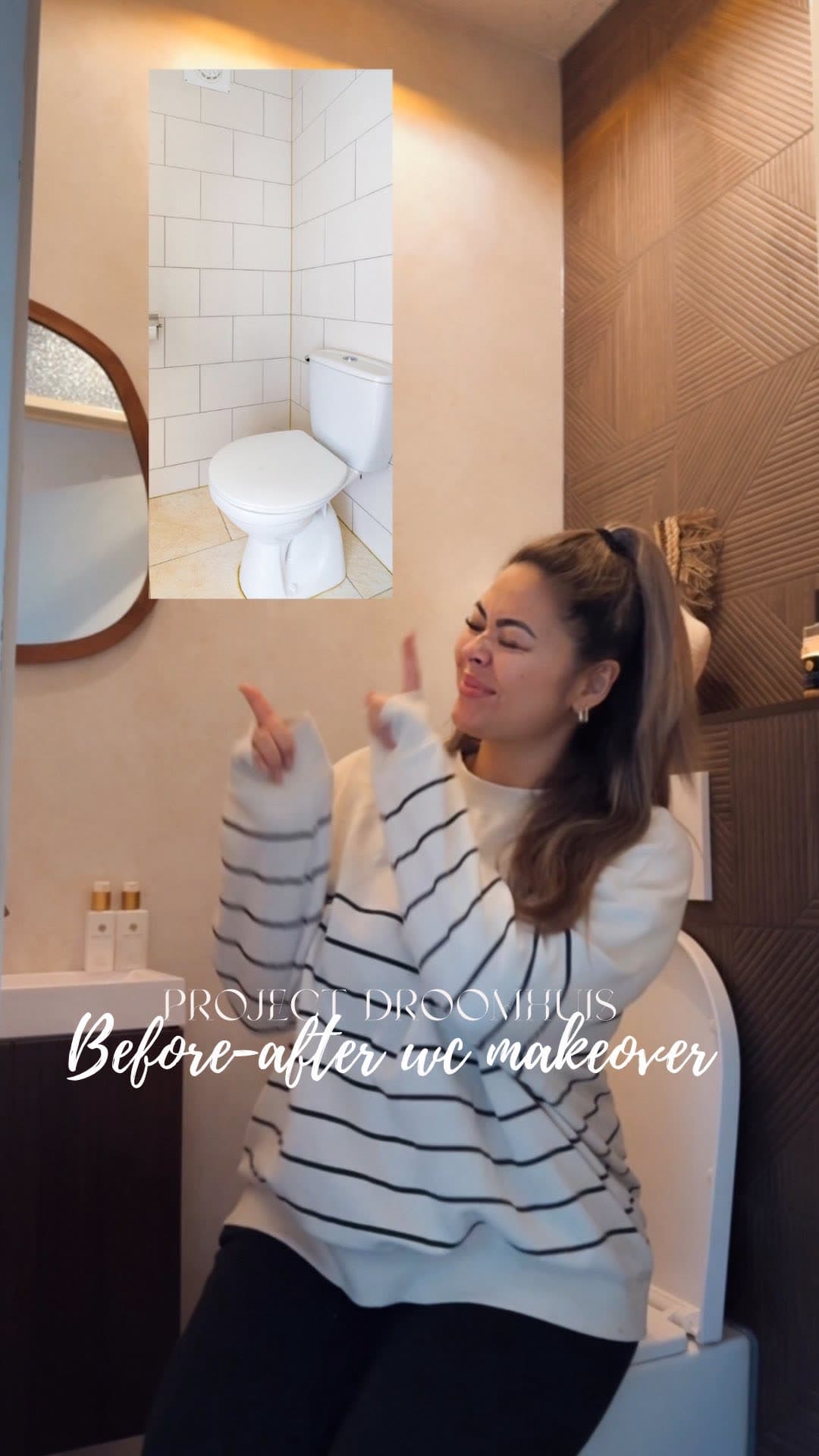 Michelle in her renovated toilet room